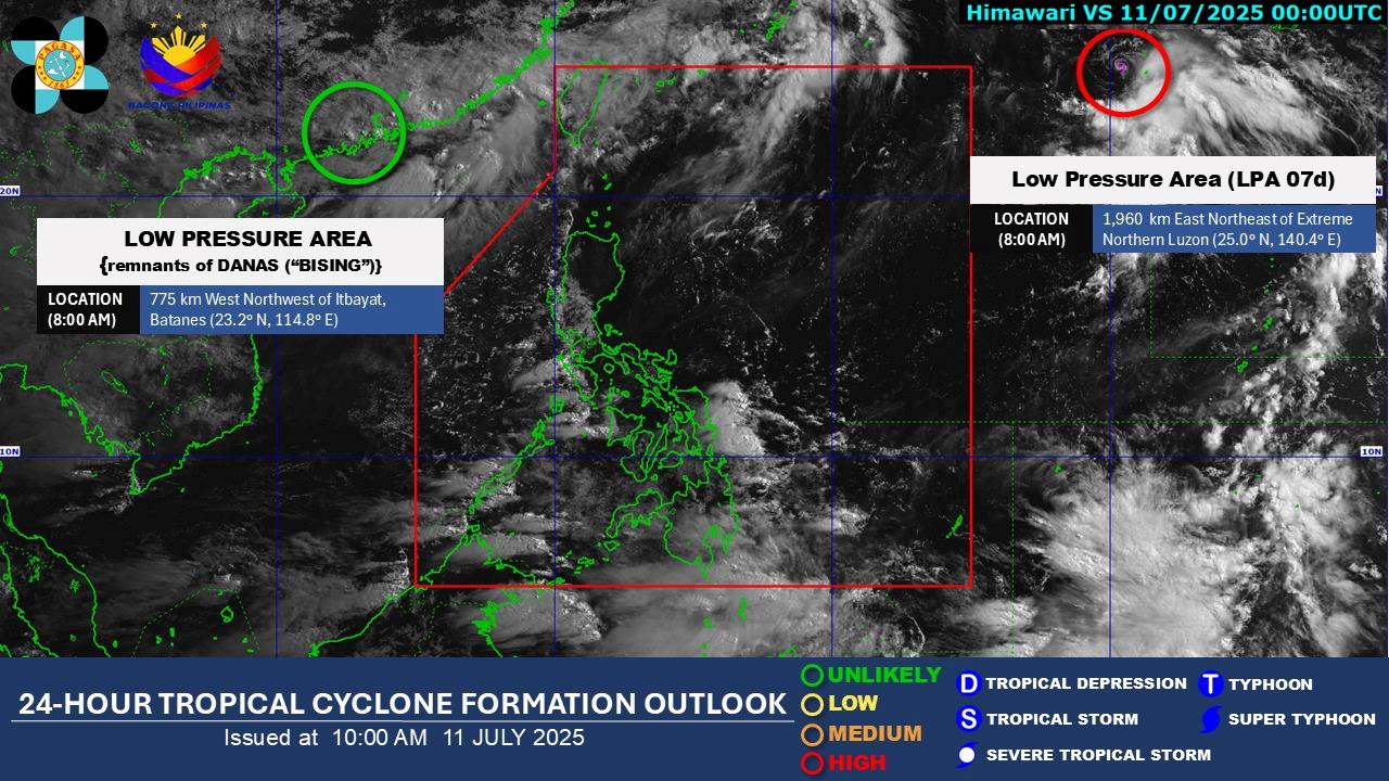 LPA outside PAR still has high chance of becoming tropical depression