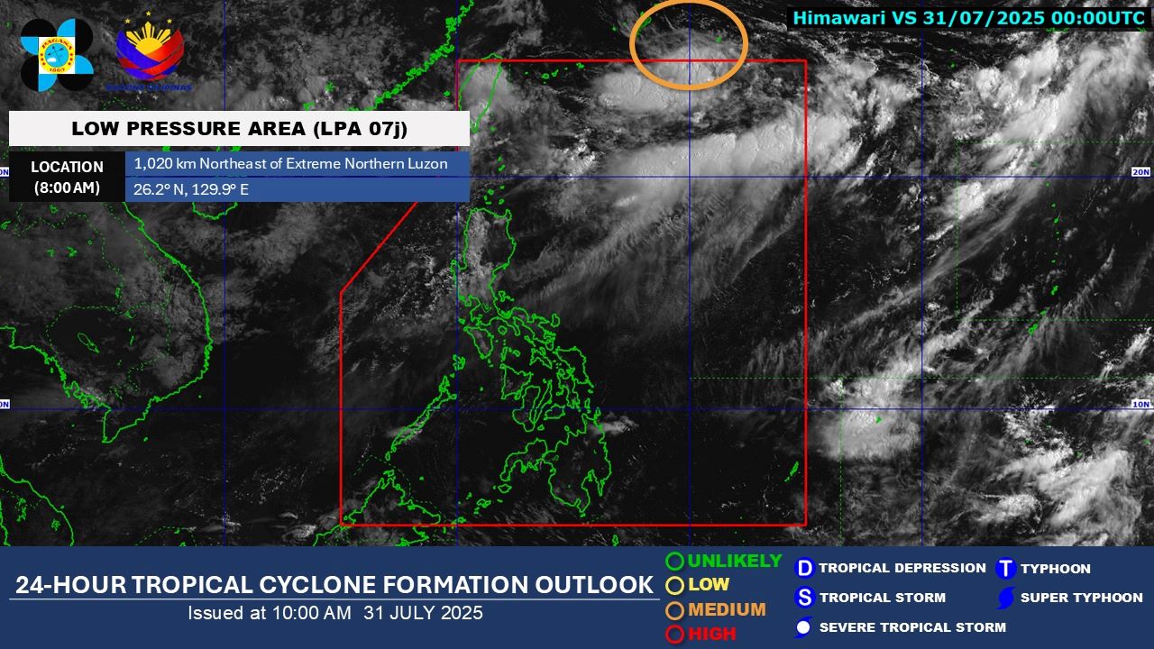 Low pressure area spotted outside PAR — PAGASA