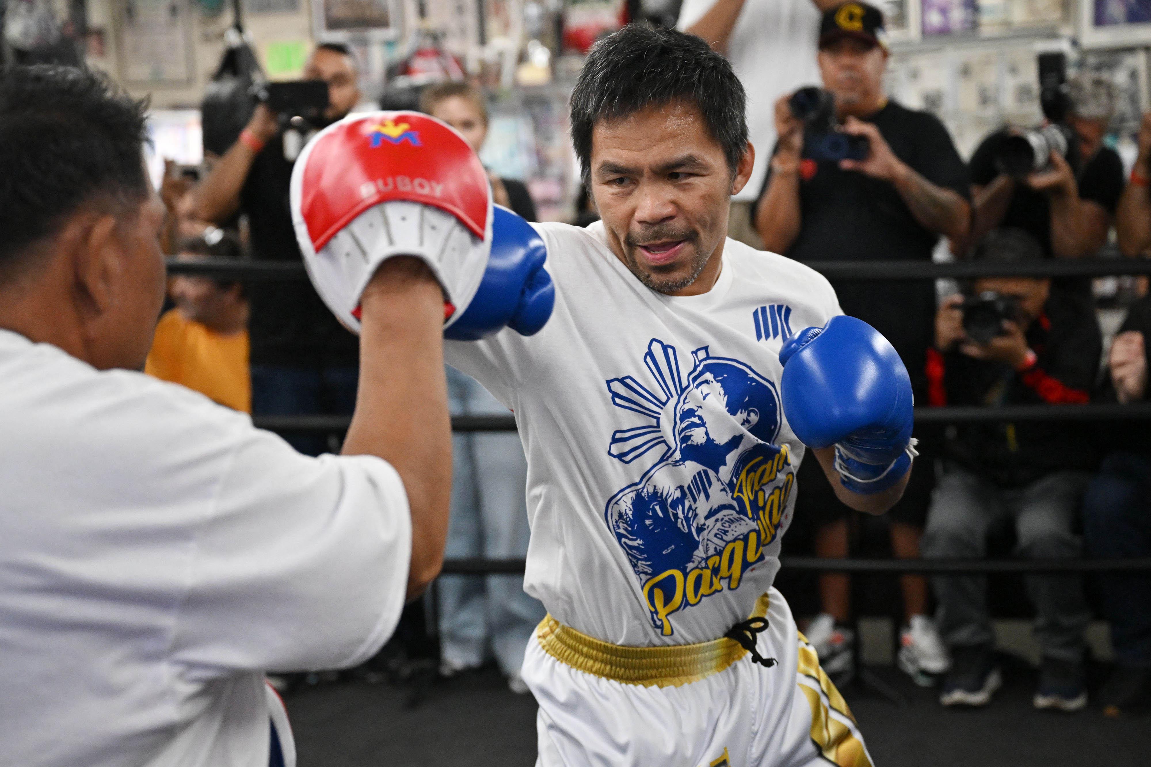 Manny Pacquiao training for comeback fight vs. Mario Barrios