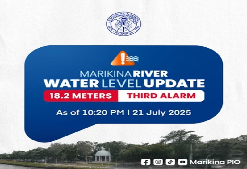 Marikina River water level raised to 3rd alarm