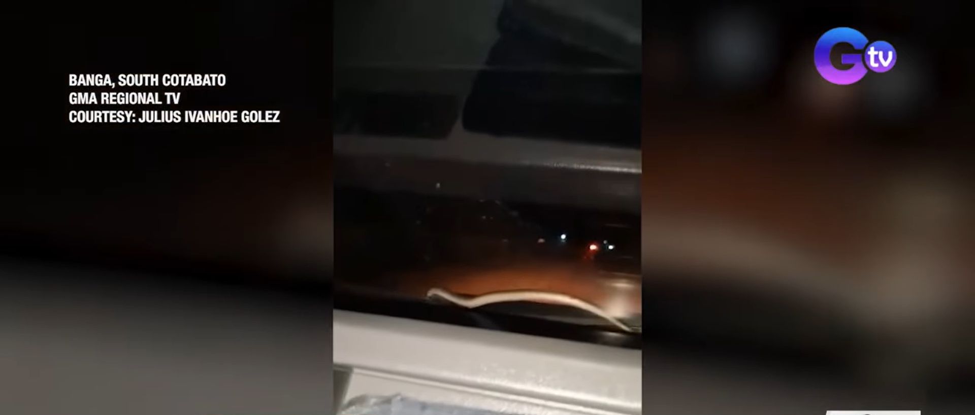 Ahas, bumungad sa windshield ng umaandar na sasakyan sa South Cotabato thumbnail