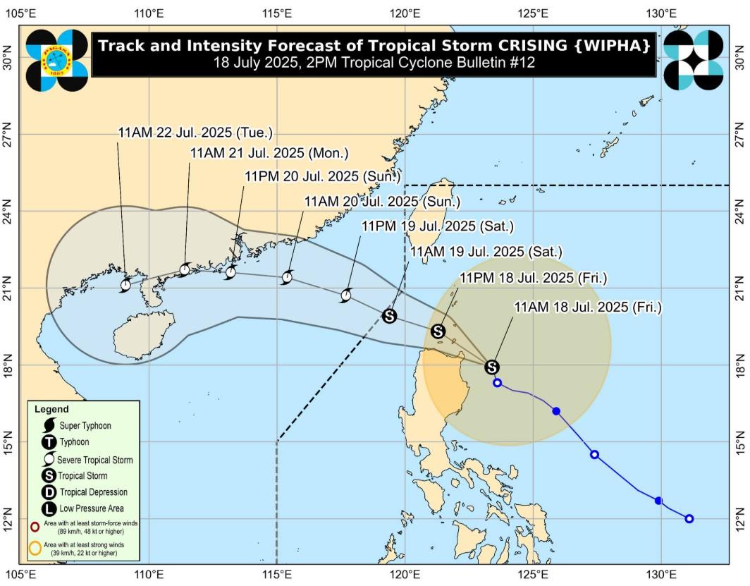 Signal No. 2 remains over 10 areas in Luzon due to Crising