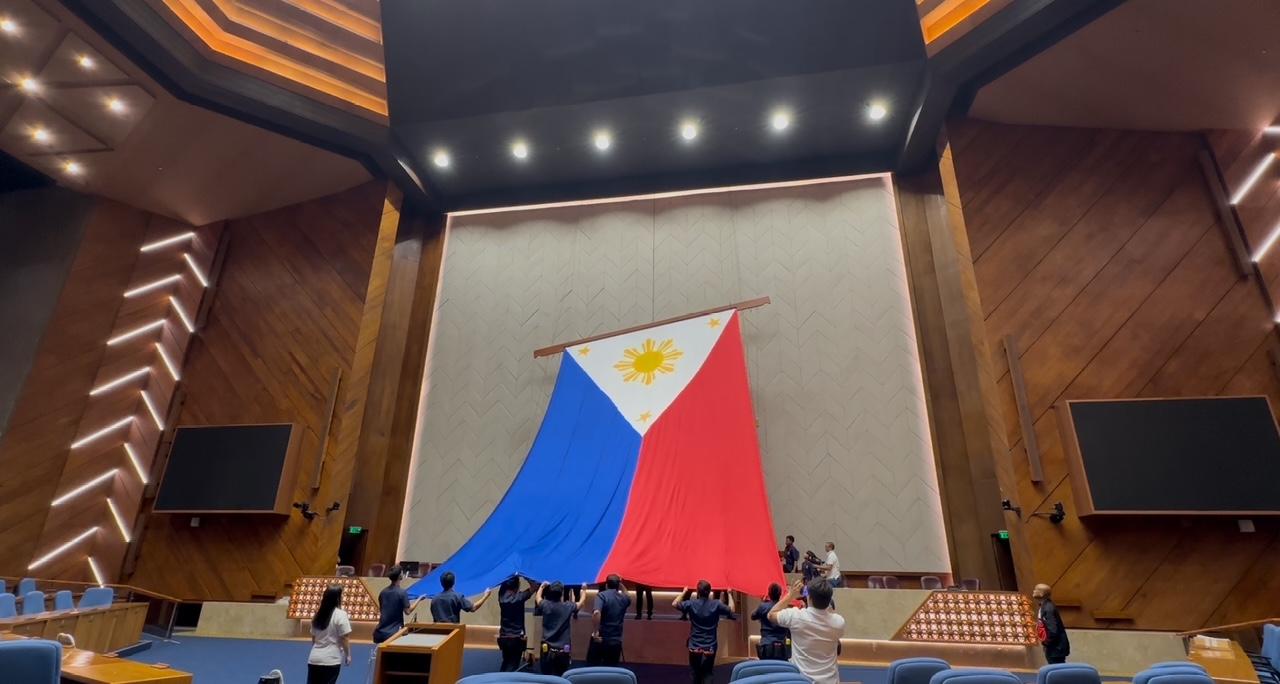 The Session Hall at the Batasan Complex is made ready for SONA 2025