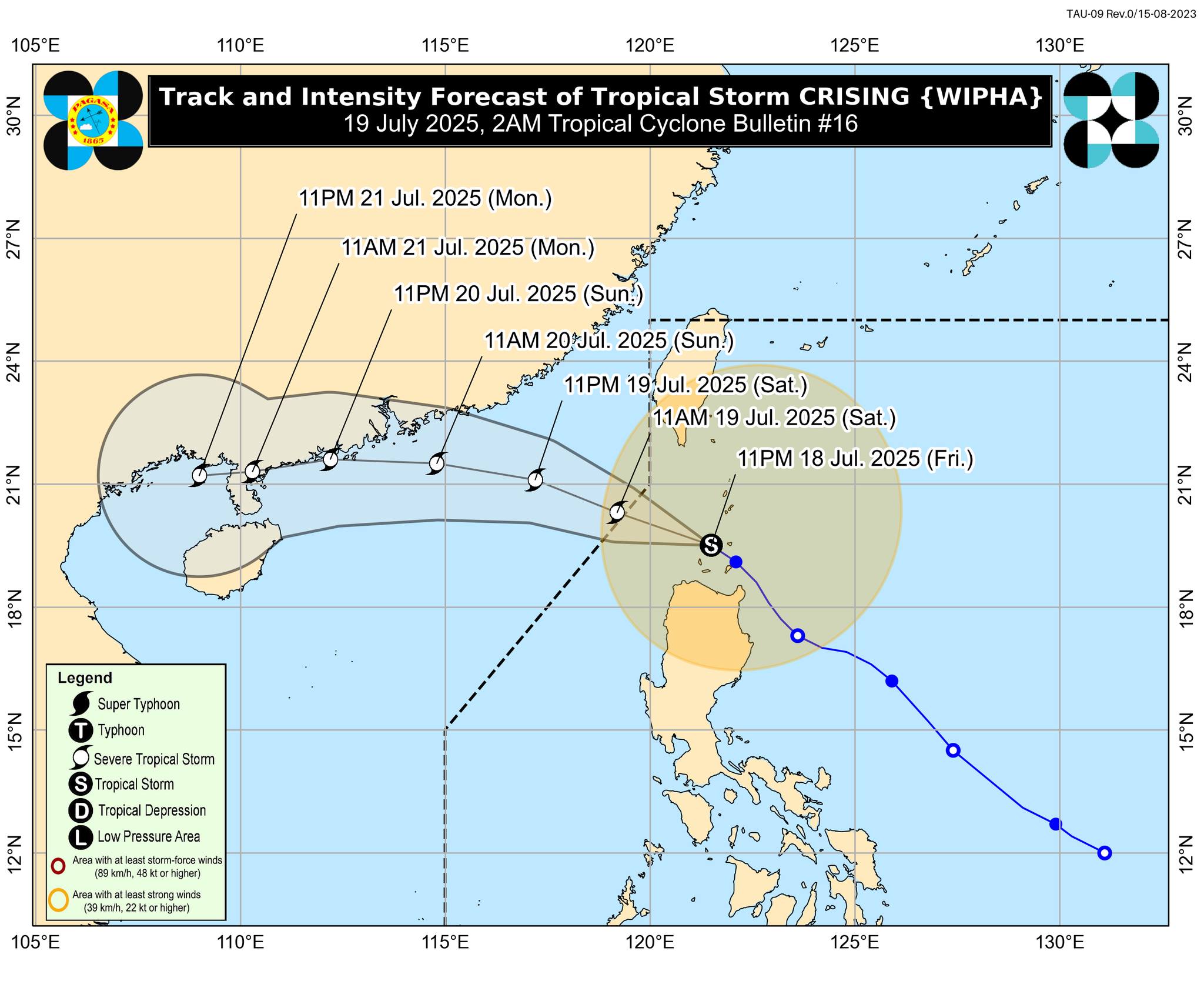 Crising slightly intensifies, may exit PAR Saturday