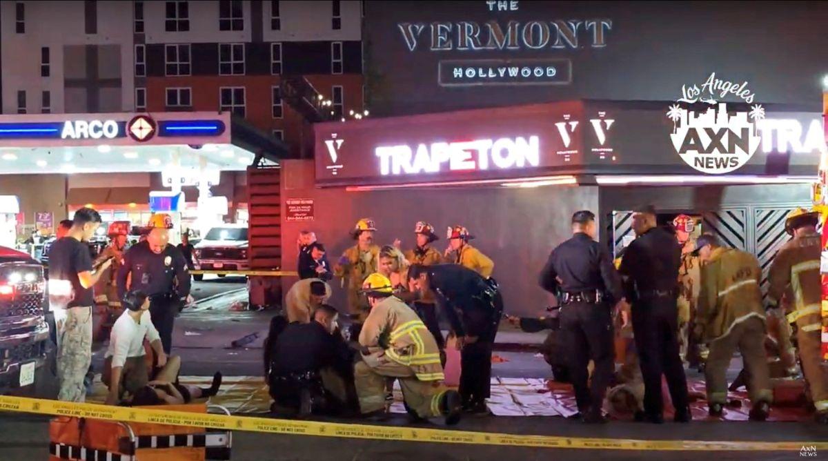 At least 30 hurt after car hits crowd outside Los Angeles club