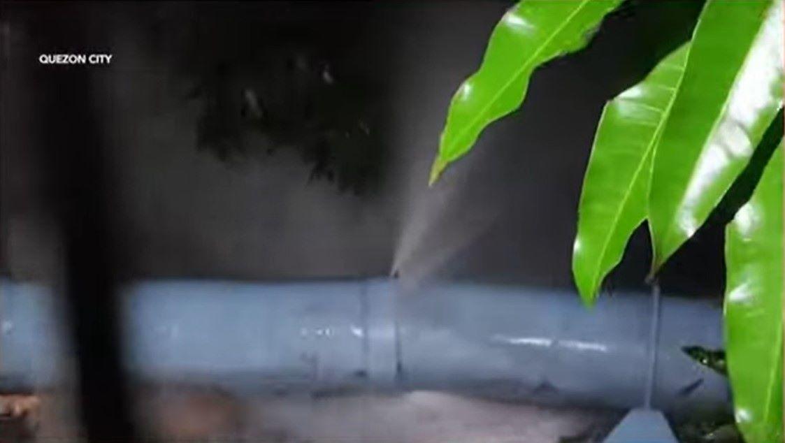 Maynilad water pipeline on Commonwealth Ave. bursts amid heavy rains