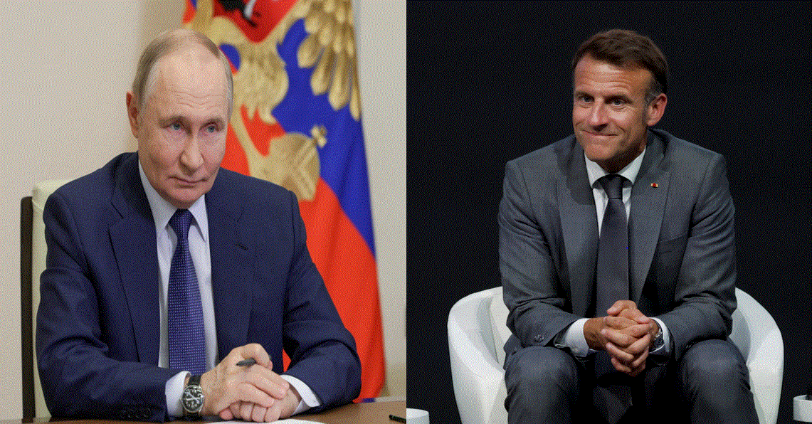 Russian President Vladimir Putin and French President Emmanuel Macron