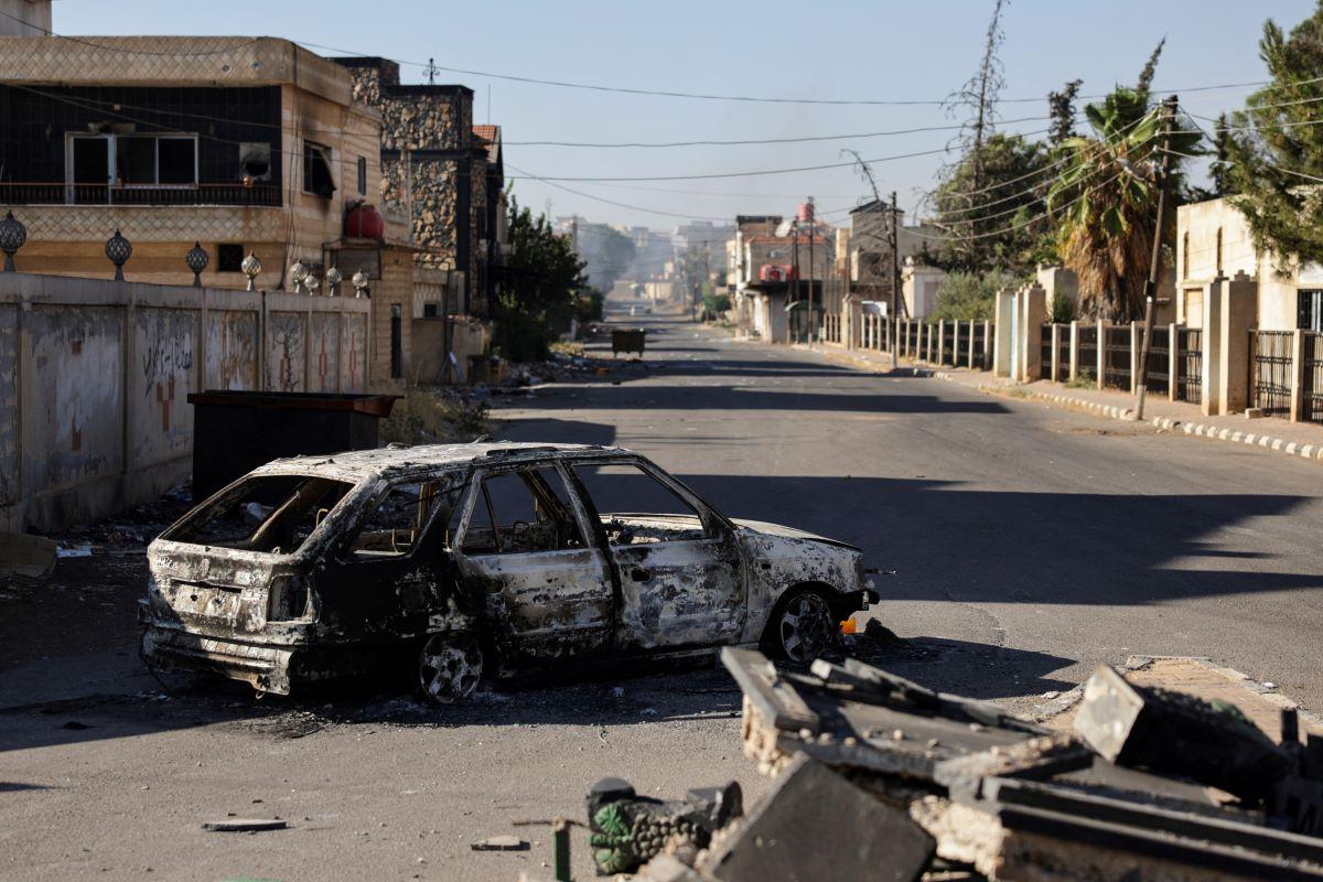 Internal Security Forces checkpoint in Walgha, Sweida, Syria