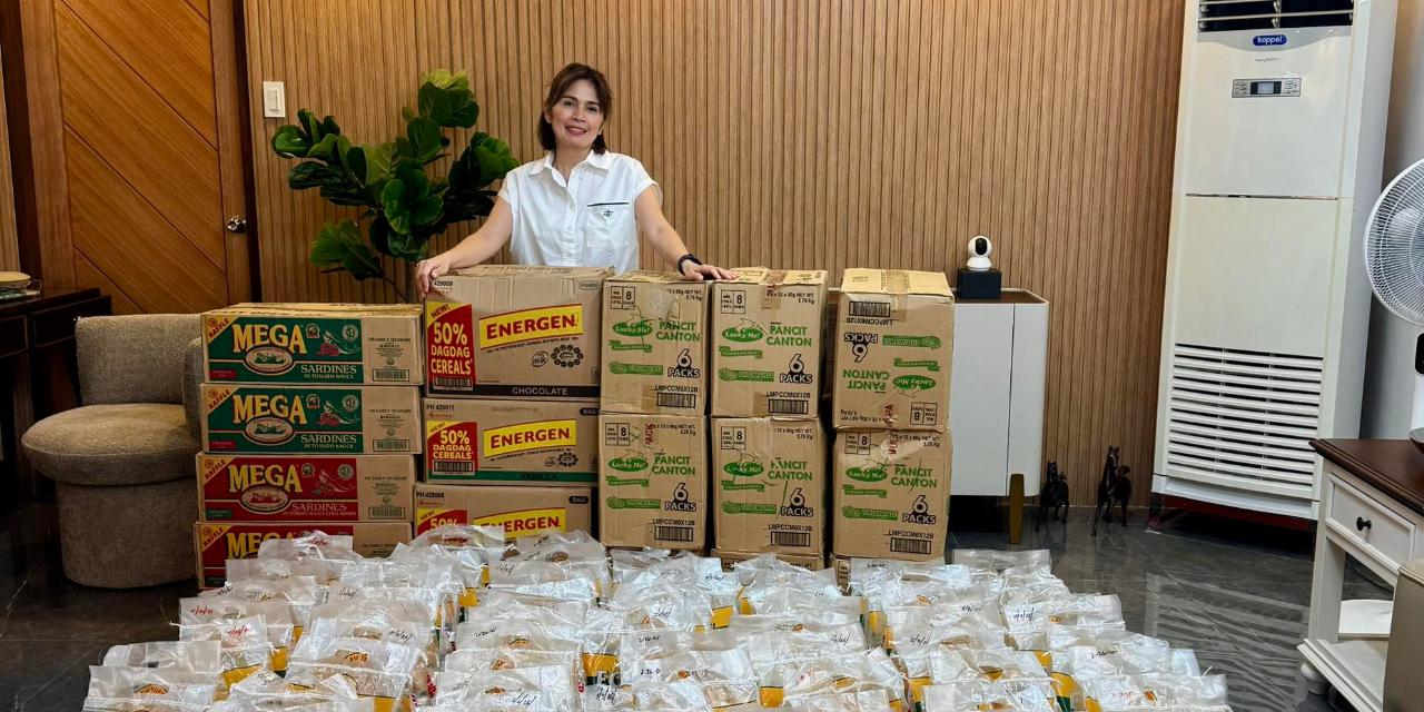 Mommy Grace Tanfelix prepares relief goods for typhoon, flood victims
