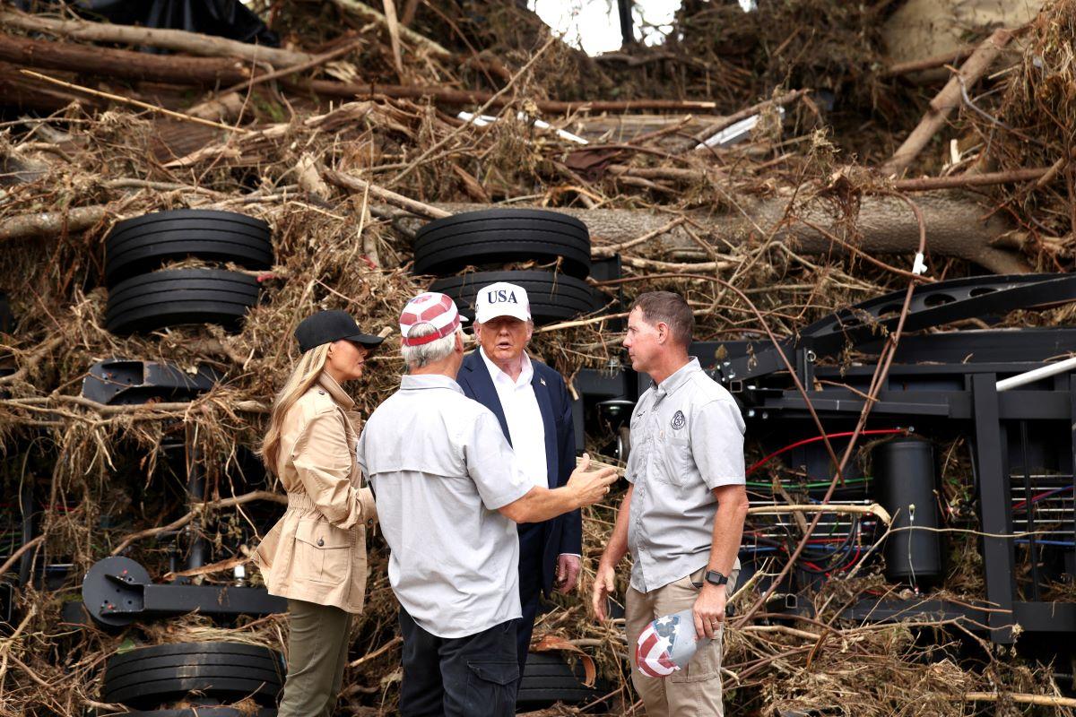Trump visits Texas flood zone, defends government's disaster response