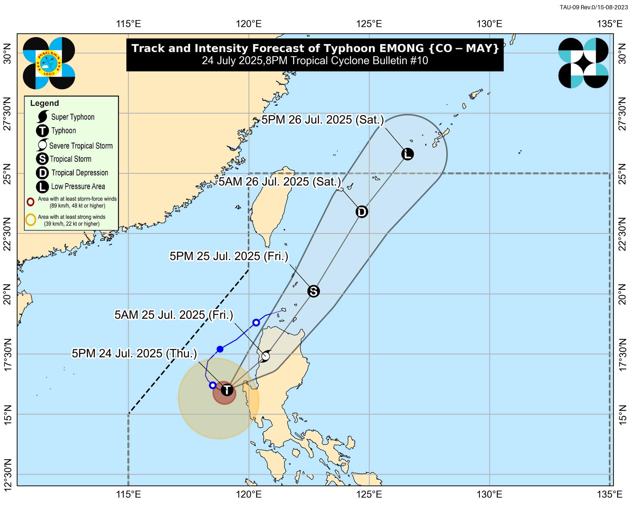 Emong nears landfall over western Pangasinan