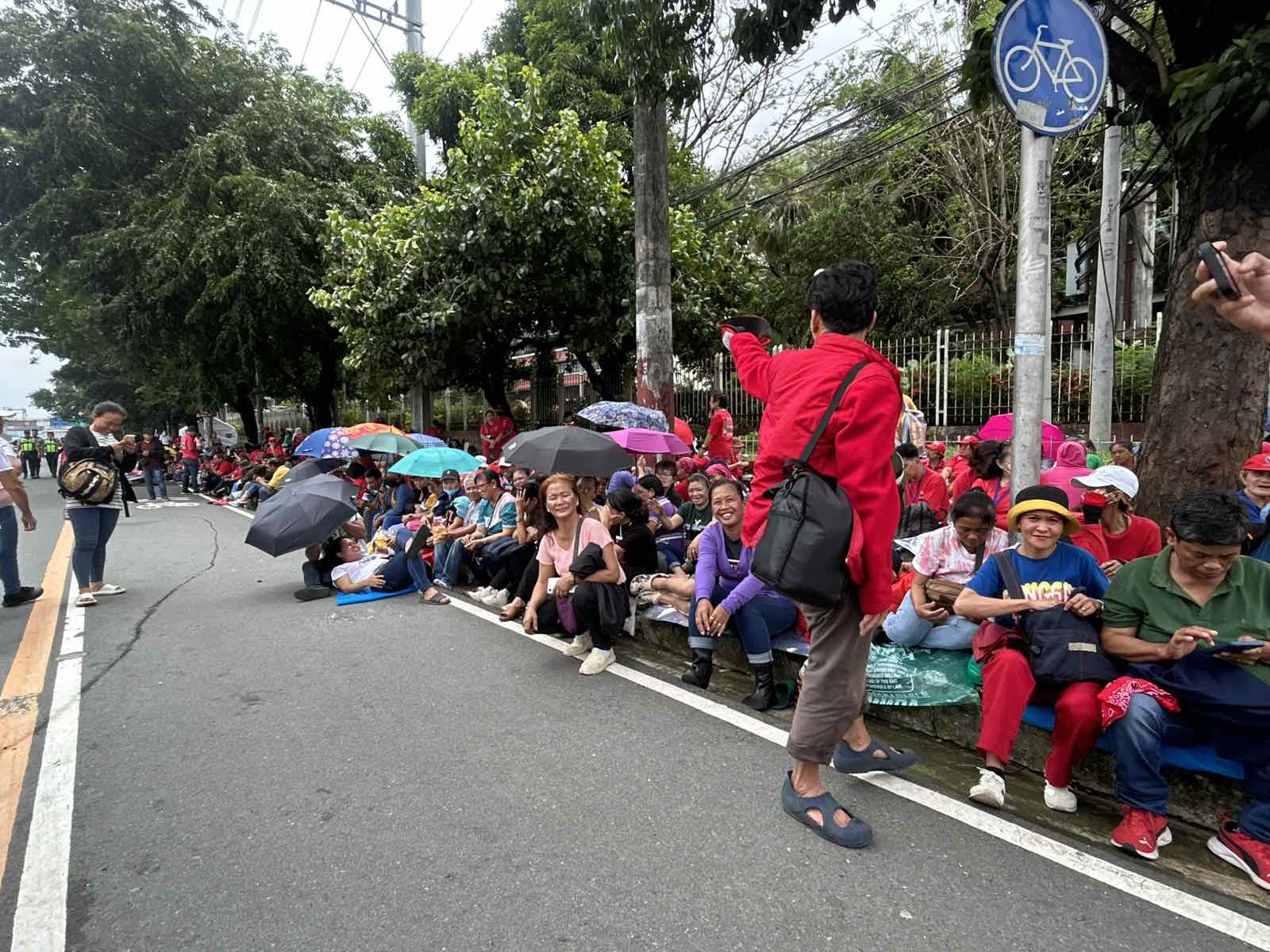 Marcos supporters start to gather near Sandigan for SONA 2025 