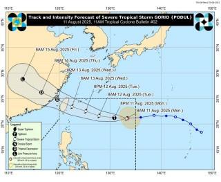 Severe Tropical Storm Gorio (Podul), August 11, 2025, 11AM
