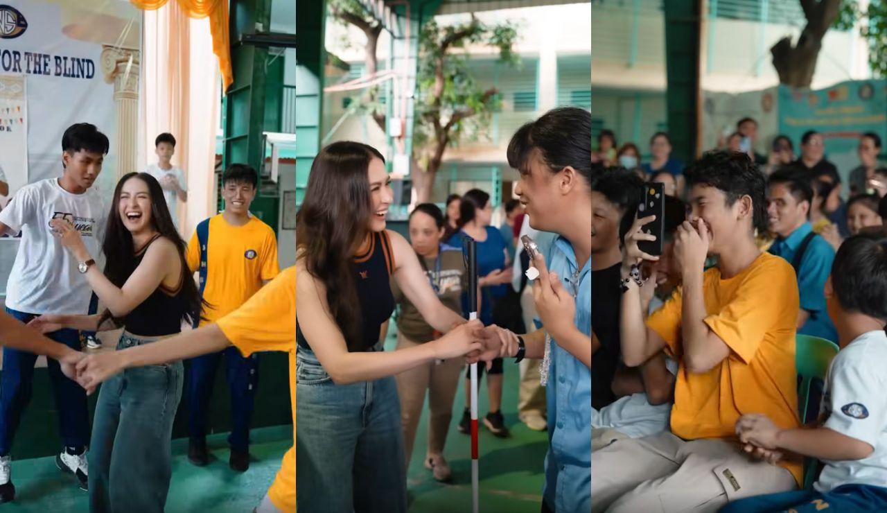 Marian Rivera celebrates 20th showbiz anniversary with Philippine National School for the Blind students