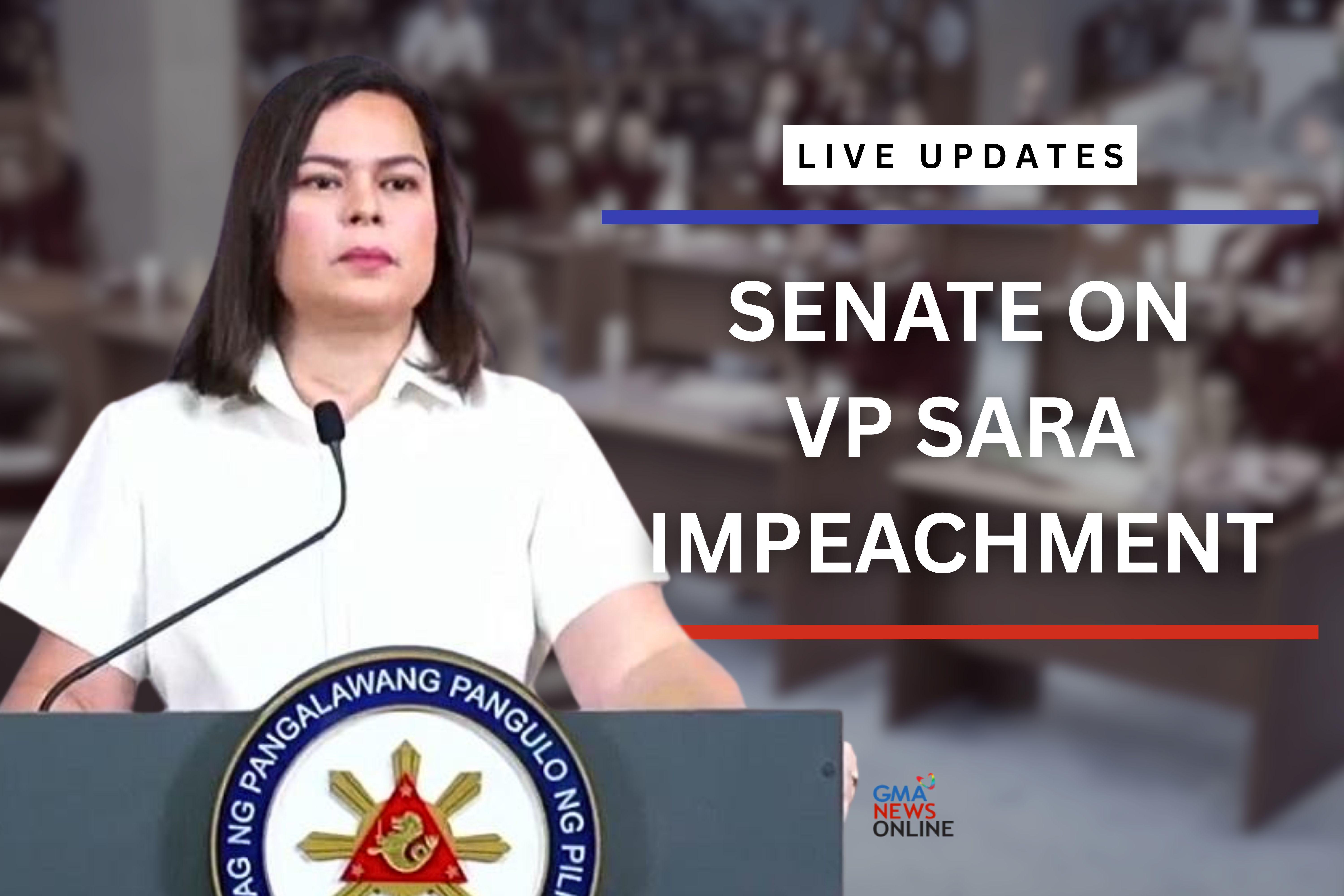 LIVE UPDATES: Senate deliberation on VP Sara's impeachment