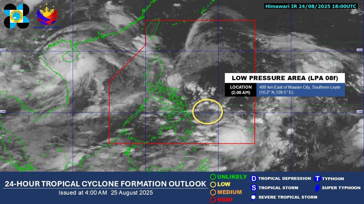 Low pressure area (LPA), August 25, 2025