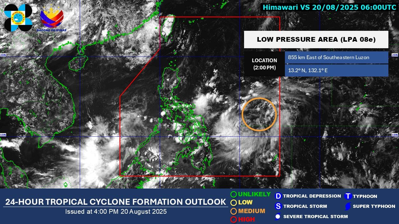 LPA off S. Luzon has medium chance of becoming tropical cyclone