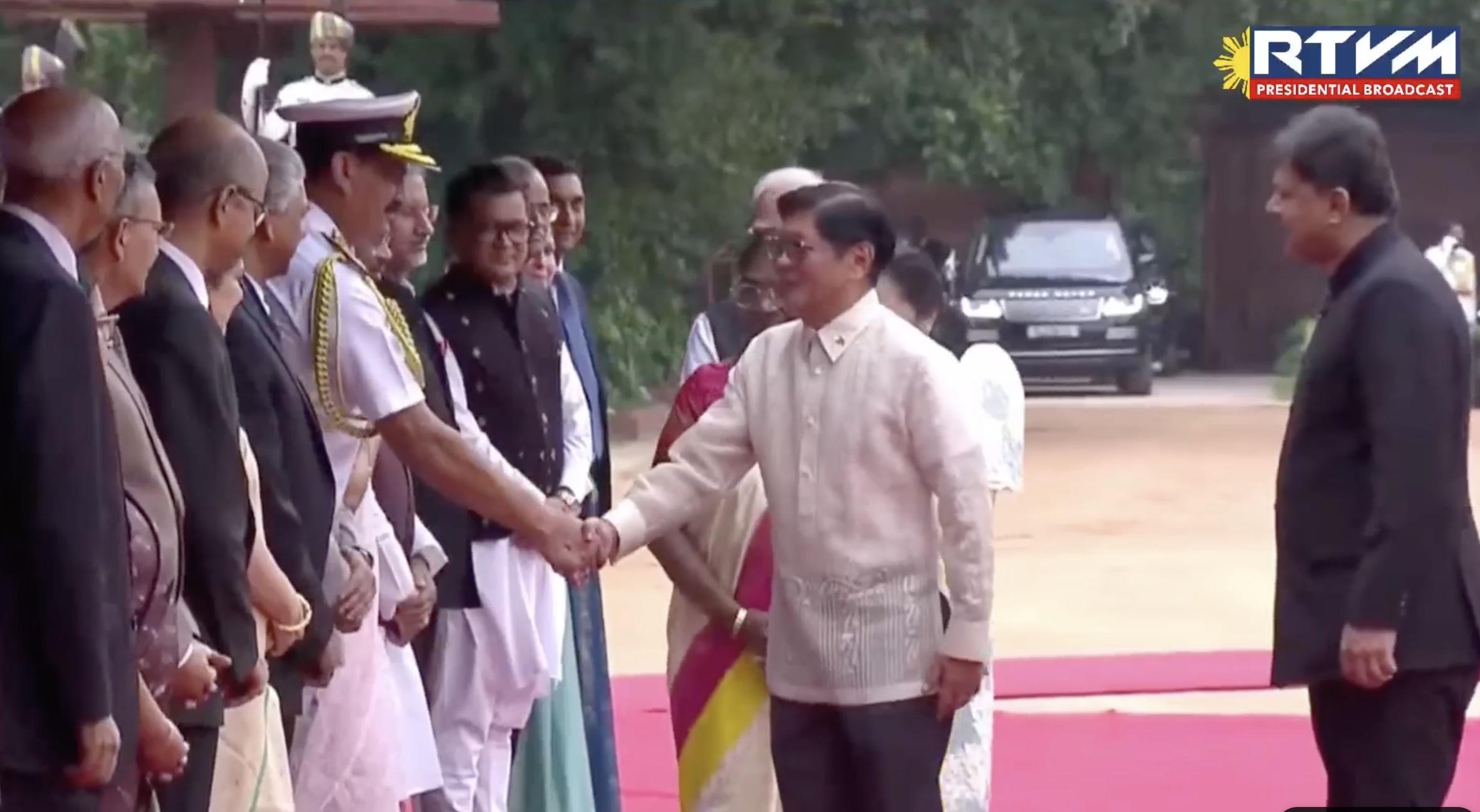 Marcos arrives in Rashtrapati Bhavan to meet Indian PM Modi