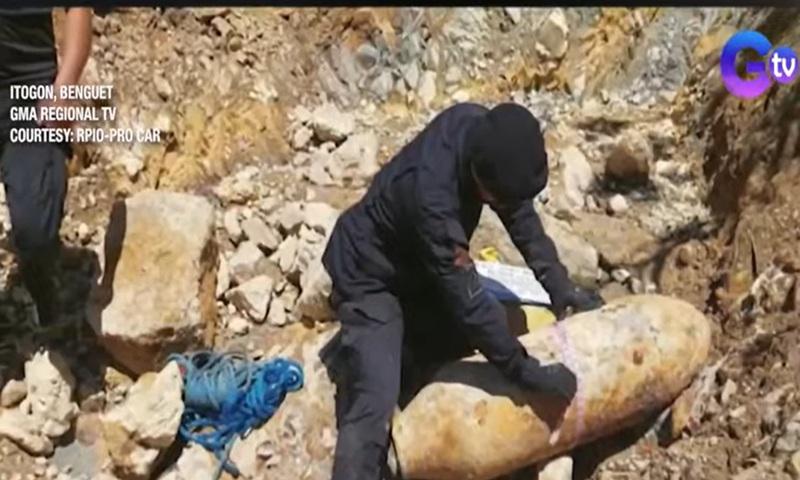 Vintage bomb, natagpuan ng mga minero sa creek sa Benguet