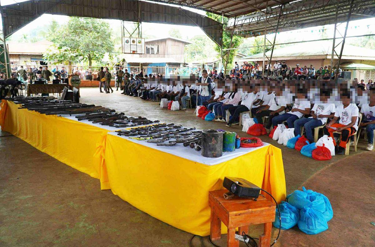 Nearly 200 alleged rebels, NPA supporters surrender in Bukidnon