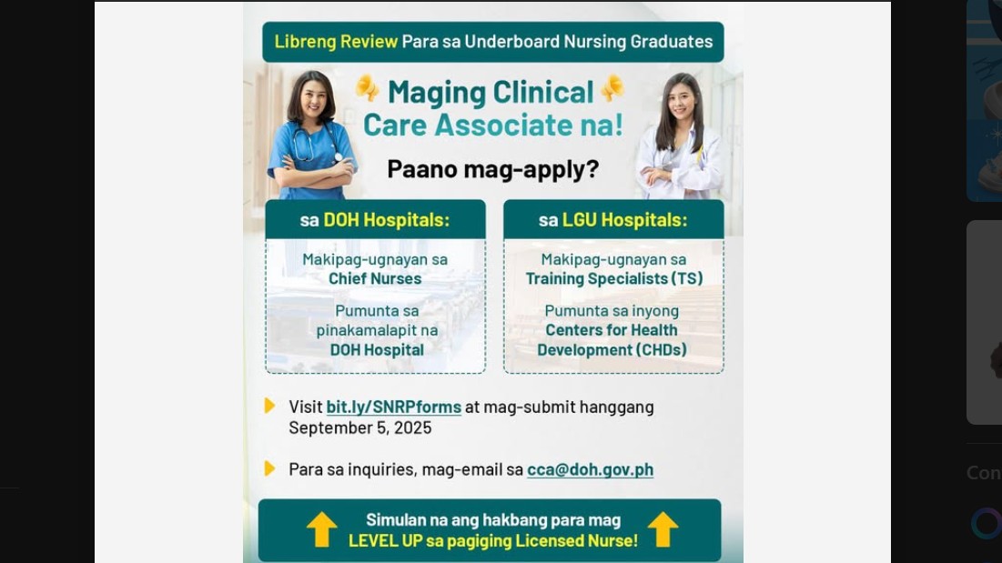 SNRP now free for underboard nurses, says DOH