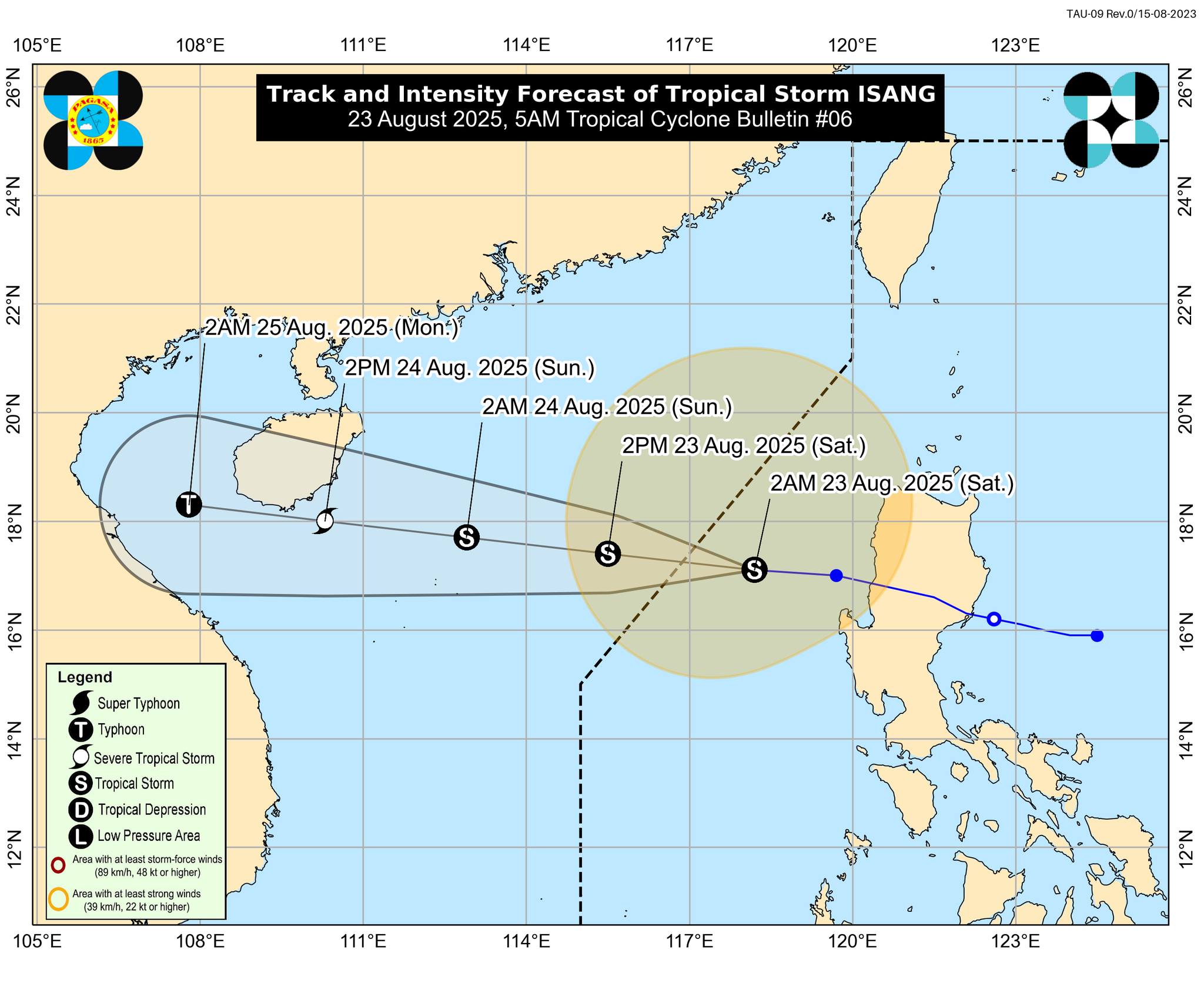 Isang develops into tropical storm; Signal No. 1 in 13 areas