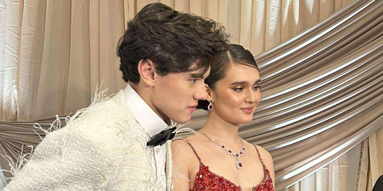 Josh Ford, Kira Balinger are matchy in feathery outfits at GMA Gala 2025