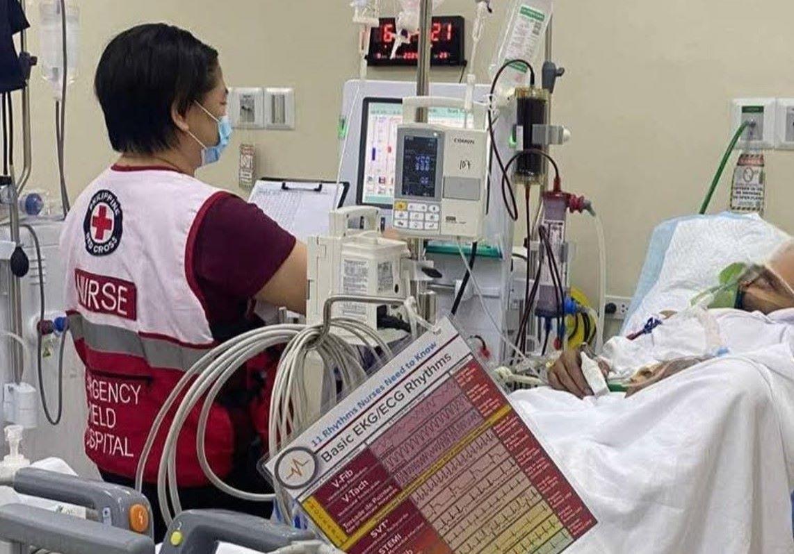 Philippine Red Cross personnel deployed to San Lazaro Hospital for leptospirosis cases