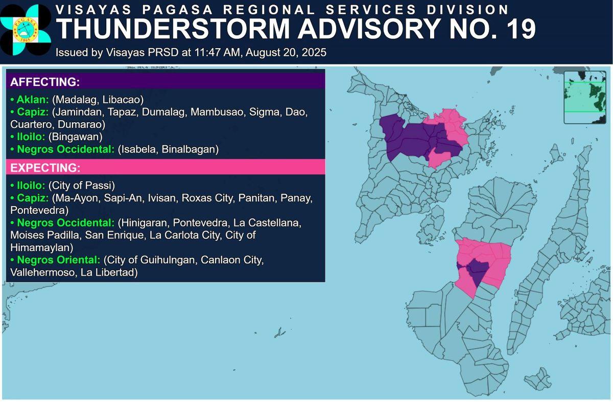 Heavy rainshowers expected over Western Visayas, Negros areas