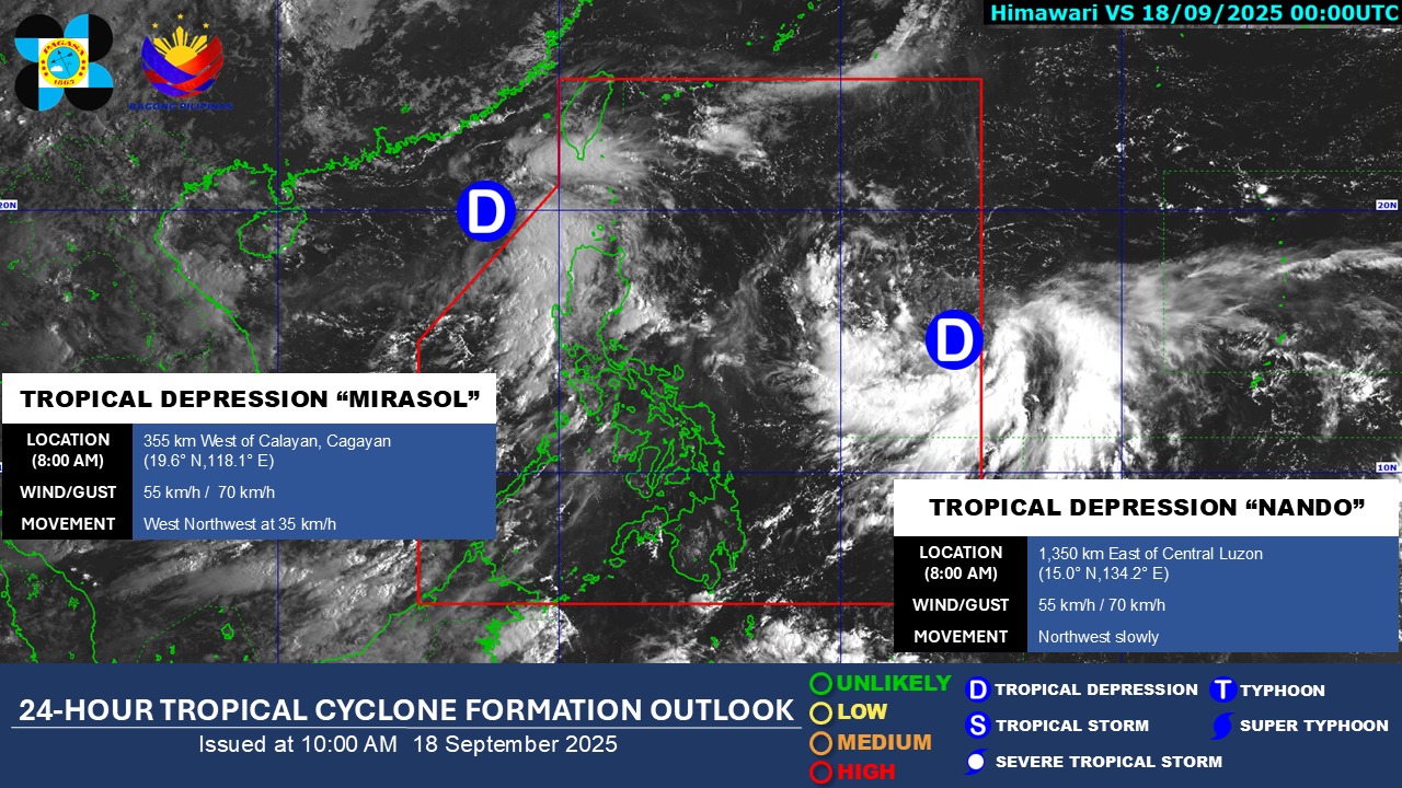 Mirasol now outside Tropical Depression Mirasol has exited the Philippine Area of Responsibility (PAR) as of 8 a.m.