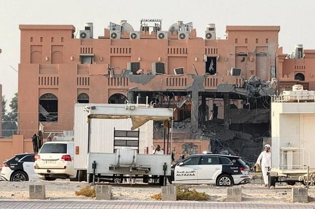 A damaged building, following an Israeli attack on Hamas leaders, according to an Israeli official, in Doha, Qatar, September 9, 2025. REUTERS/ Ibraheem Abu Mustafa