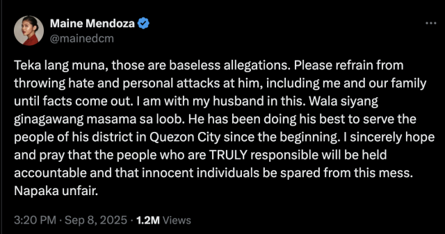 COURTESY: MAINE MENDOZA/X