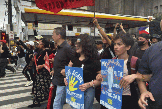 Sept. 21 rally Marchers to Mendiola (Photo by Celine Serquina)