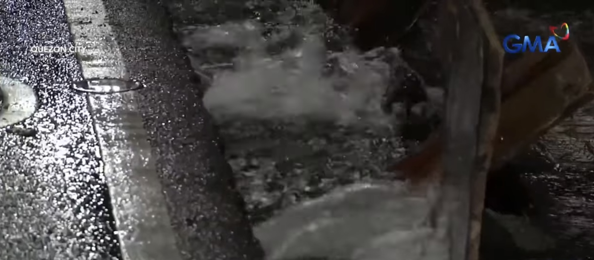 Manila Water starts repairs of burst pipe along Visayas Ave. in QC