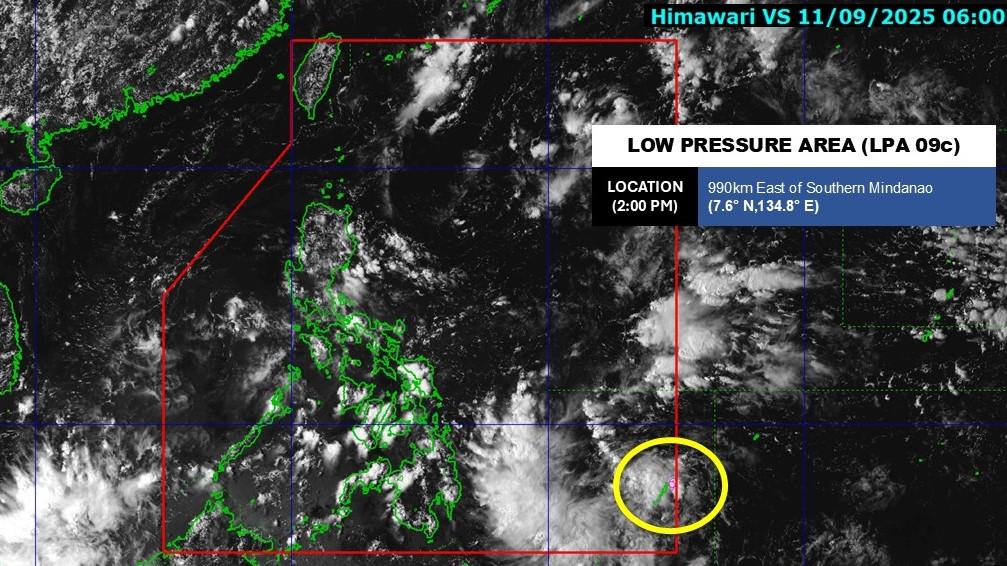 LPA inside PAR has 'low' chance of becoming cyclone — PAGASA