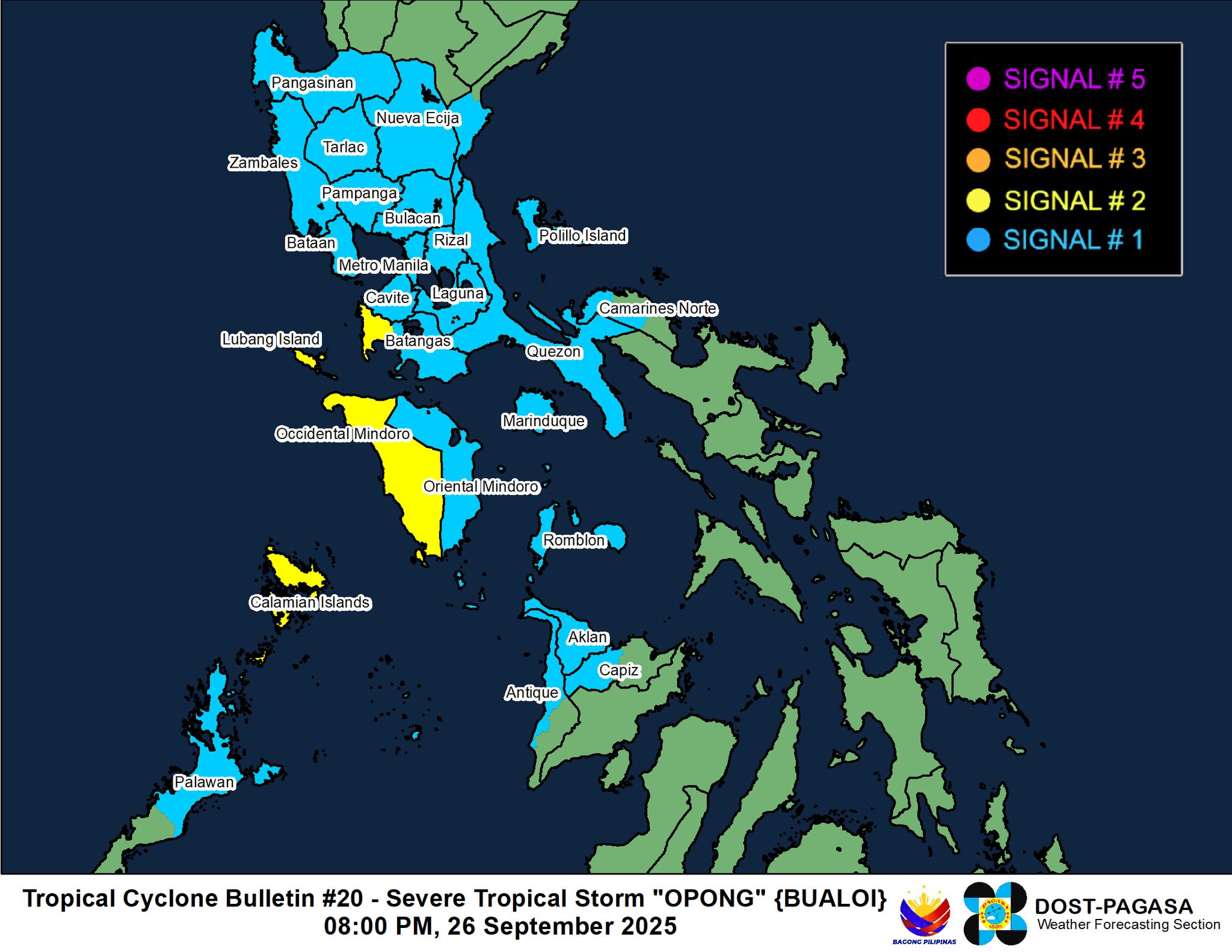 Severe Tropical Storm Opong Signal No. 2