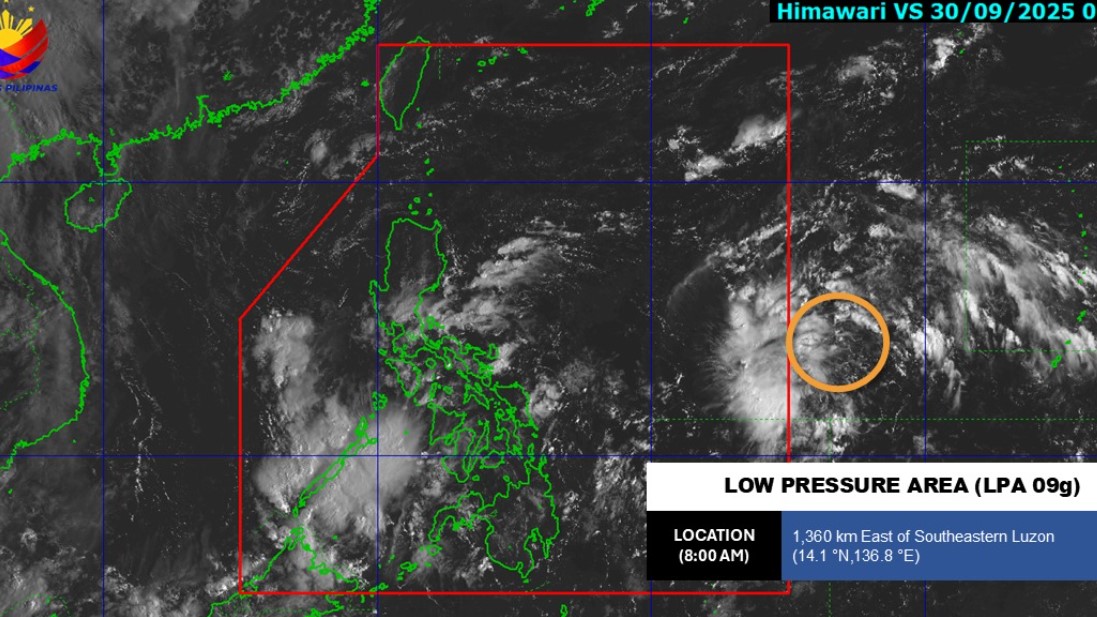 PAGASA: LPA outside PAR has medium chance of becoming cyclone 