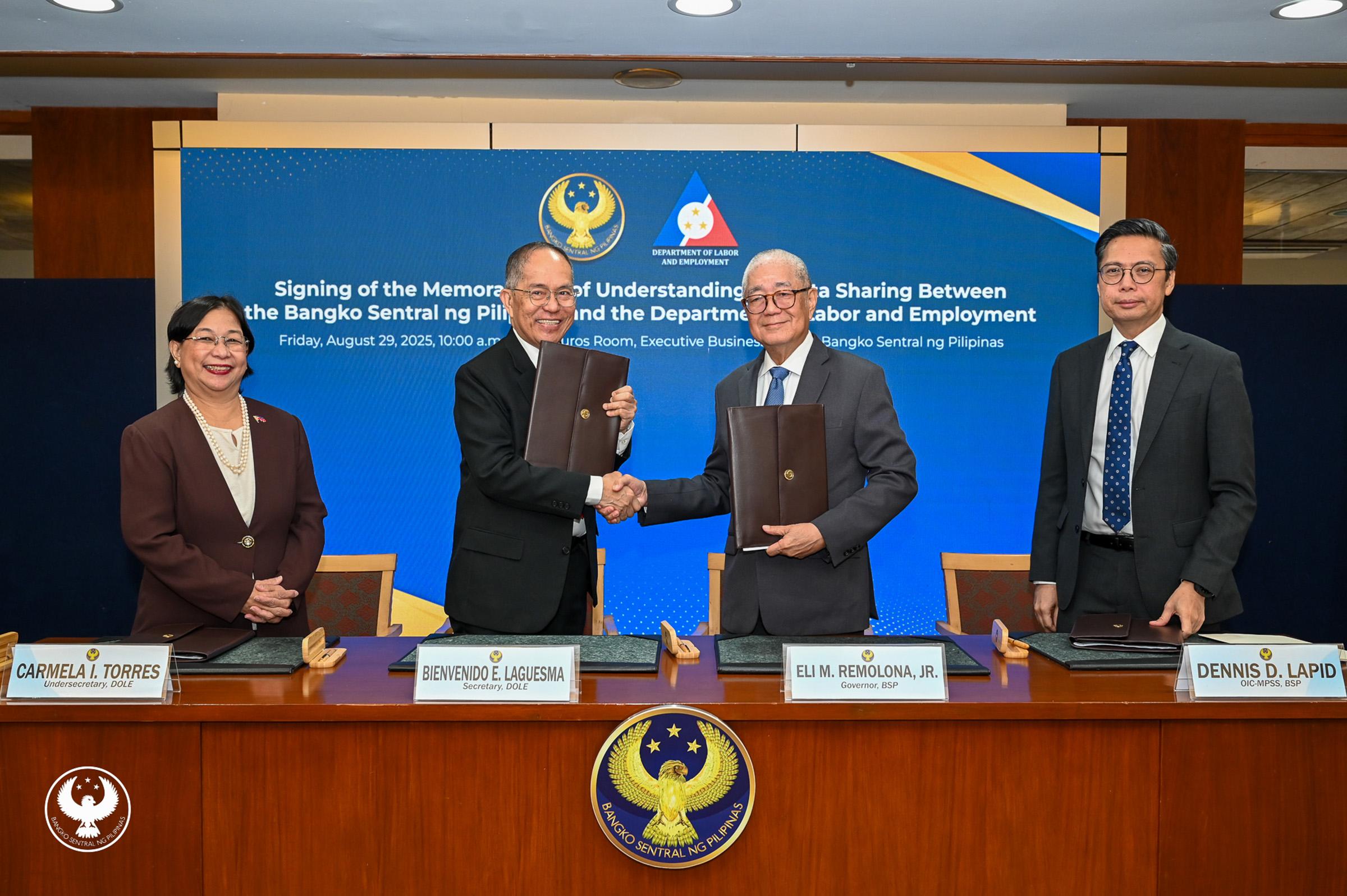 BSP, DOLE seal data sharing agreement for policy making
