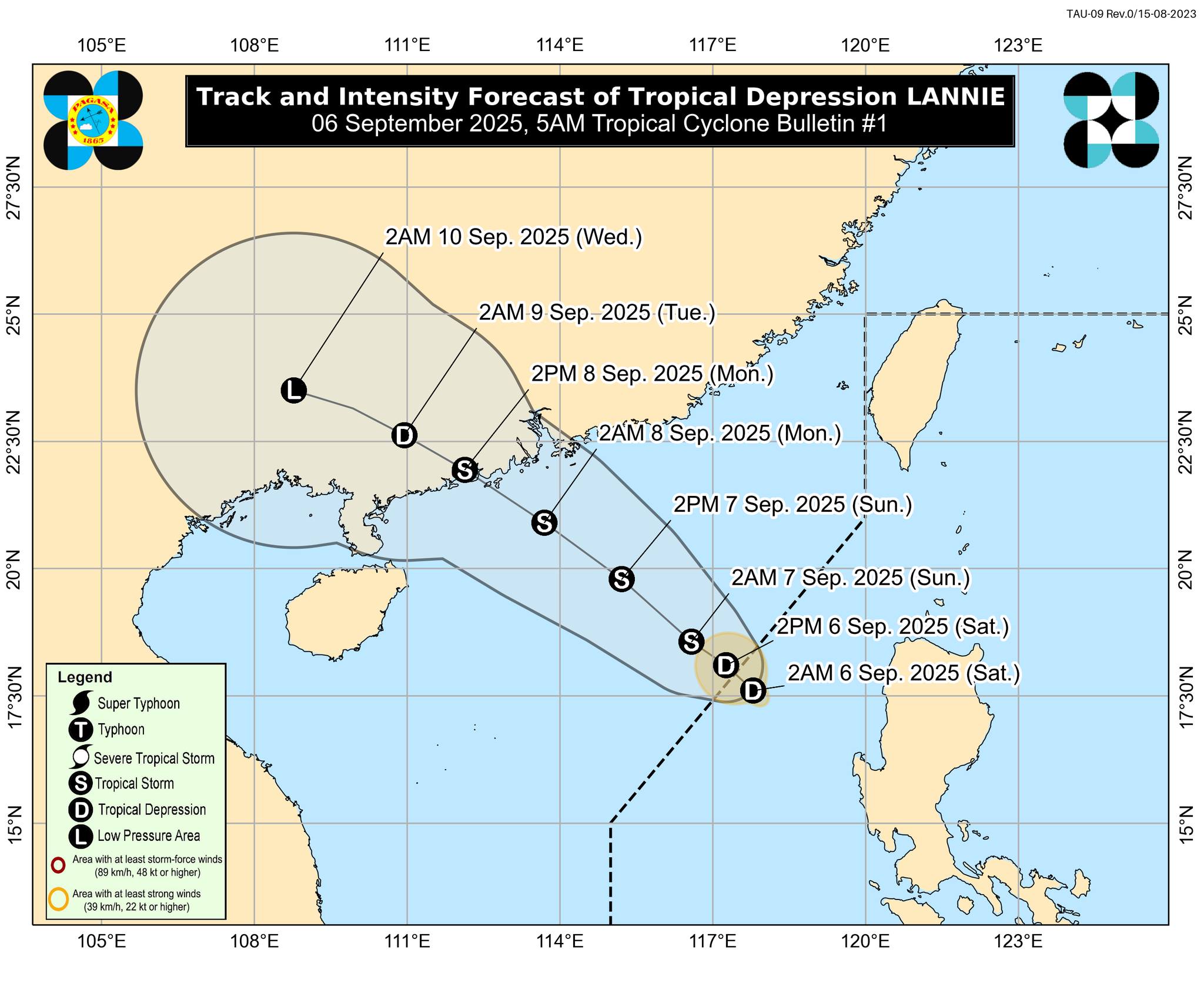 LPA west of Ilocos Sur now Tropical Depression Lannie 