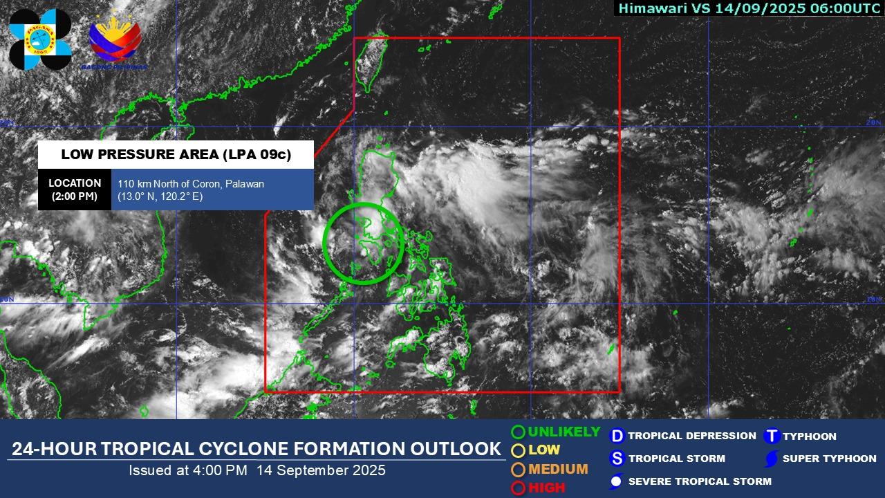 LPA inside PAR ‘unlikely’ to turn into storm —PAGASA