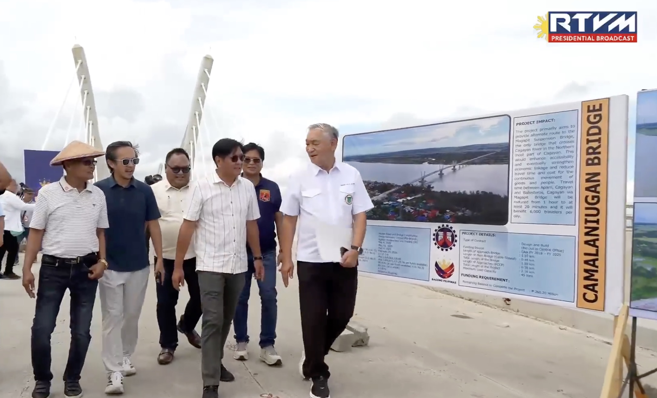 Marcos inspects Camalaniugan Bridge project in Cagayan