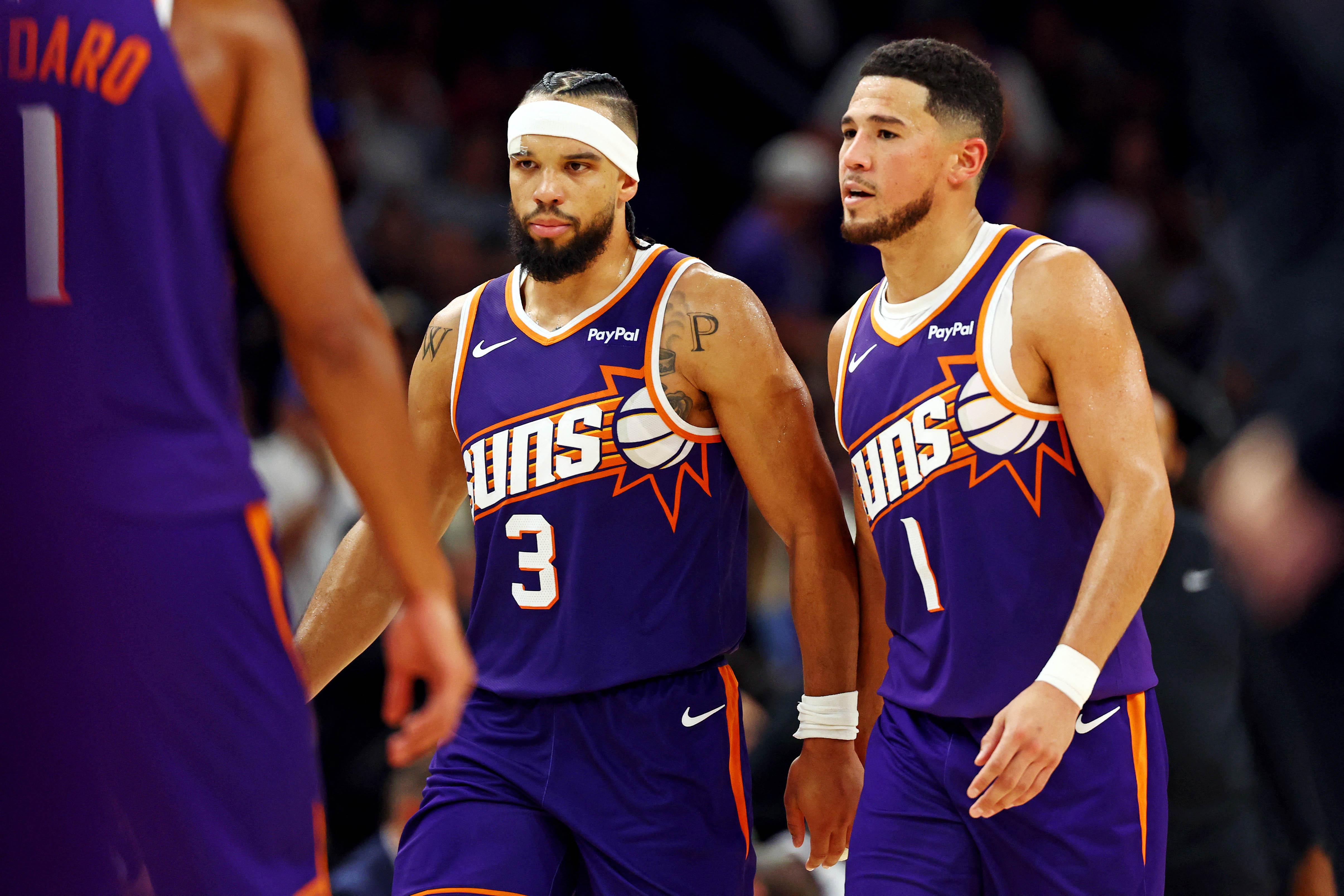 NBA: Dillon Brooks and Devin Booker of the Phoenix Suns
