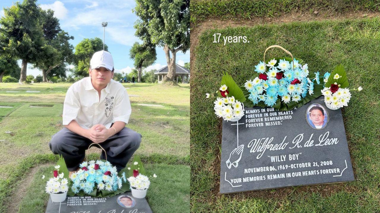 Will Ashley visits late father's grave on death anniversary