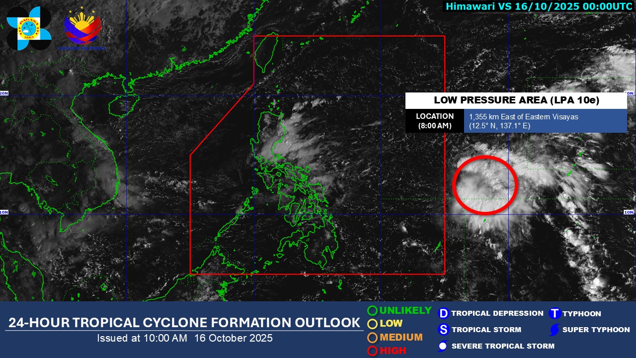 LPA outside PAR has 'high' chance of becoming Tropical Depression