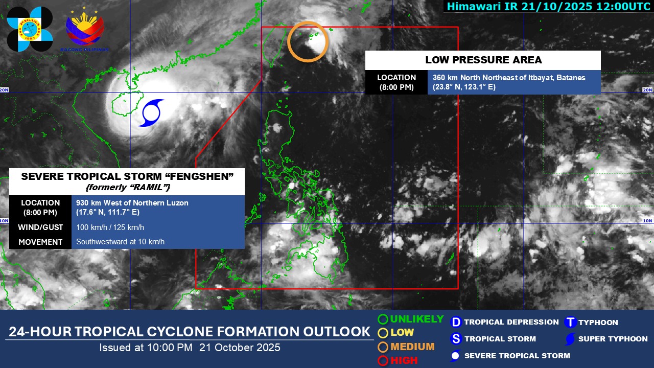 PAGASA: LPA off Batanes has 'medium' chance of becoming tropical depression