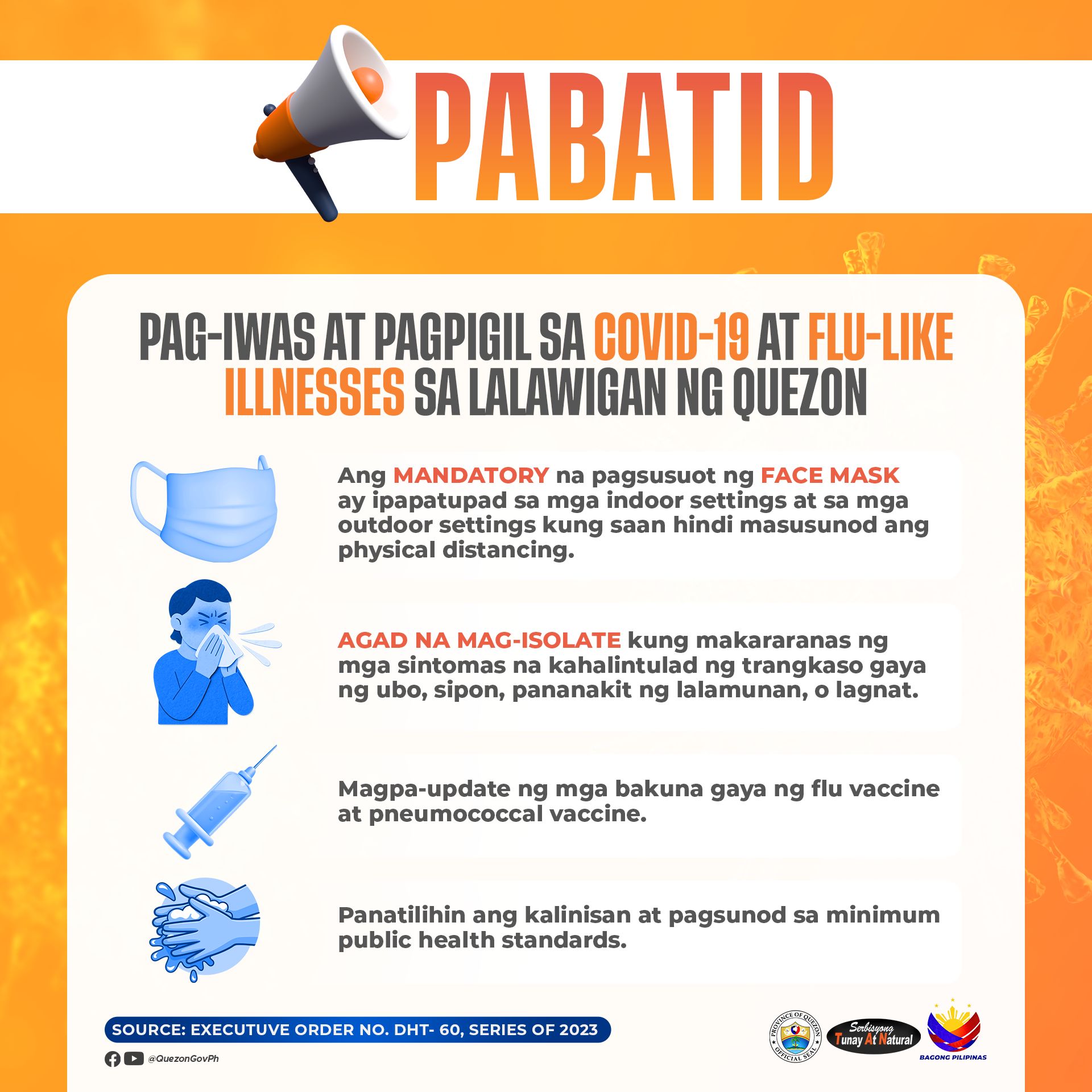 Quezon provincial gov't requires use of face masks amid flu-like cases