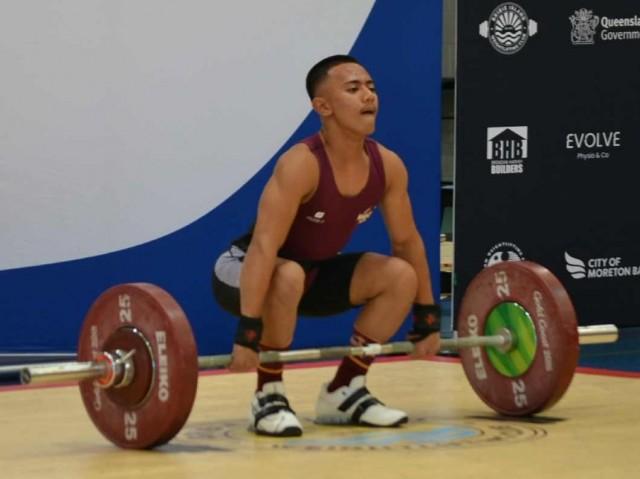 Gabriel Intal at the 2025 Australian Weightlifting Federation (AWF) Youth and Under 15 Championships on October 18, 2025 at Queensland, Australia. Courtesy: Seanna Intal