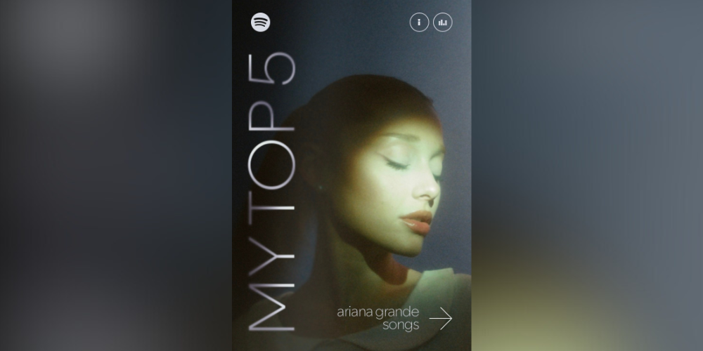 Ariana Grande fans can now rank their top 5 songs with Spotify’s in-app feature