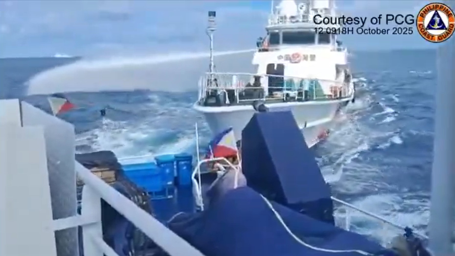 China Coast Guard ship watercannons, rams PH vessel near Pag-asa