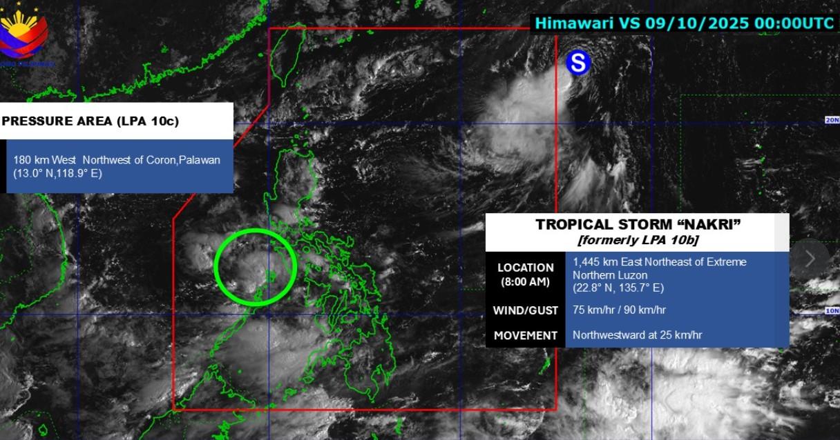 LPA near Coron, Palawan unlikely to become cyclone in 24 hours — PAGASA